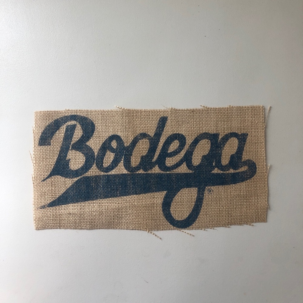 Bodega Logo Burlap Sac Patch in Blue
